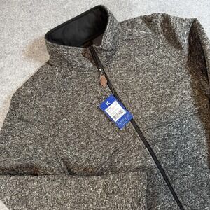 KNOSS Jacket Mens Large Carbon Heather Bonded Sweater Fleece Full Zip KN6021